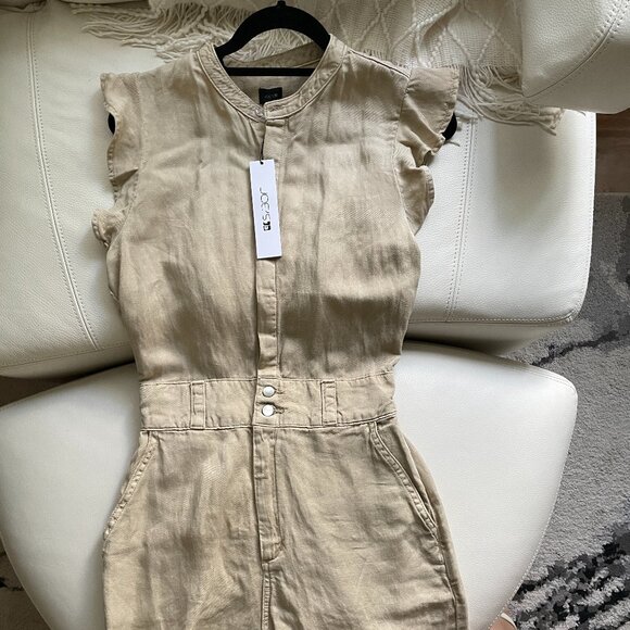 Joes jeans, romper, Women combinaison, ruffle, kaki beige, M, NWT - Picture 5 of 12